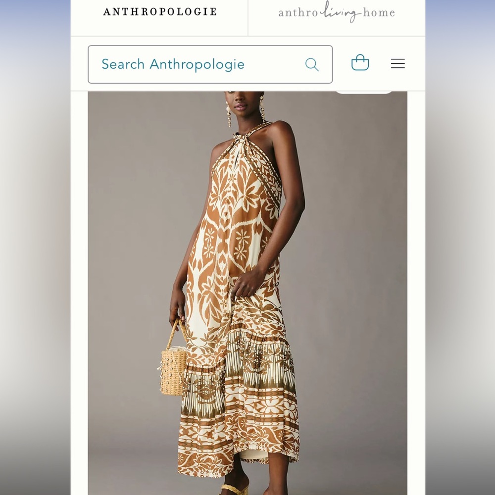 Anthropologie NWOT Vineet Bahl Printed Halter Dress